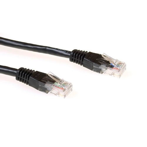 Black 20 Meter U UTP CAT.6A Patch Cable With RJ45 Connectors