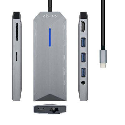 Aisens Dock 9 1 Hub USB-C 3.0 With 3x USB-A 3.0, 1x HDMI 1x RJ45 — image 1