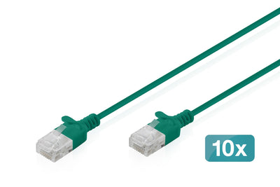 CAT.6 U-UTP Slim Network Cable, 2M, Green 10 Pcs — image 1