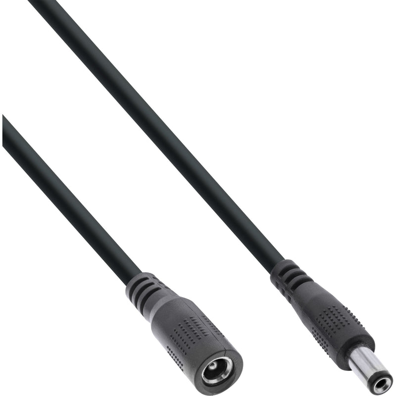 Inline Cable Extensión Cc , Plug Cc Male/Female 5,5X2,5MM, Awg 18, Black 0,5M