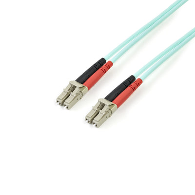 StarTech.com Aqua OM4 Duplex Multimode Fiber 3M/ 9 Ft 100GB 50/125 OM4 Fiber Lc To Lc Fiber Patch Cable (450FB — image 1