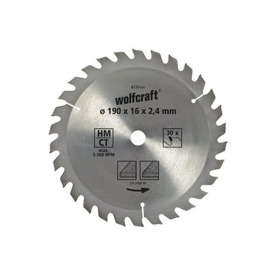 Wolfcraft Drive Saw Circular Ct, 30 Teeth Ø190MM 6736000 — image 1