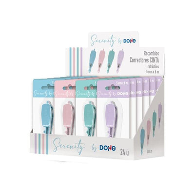 Dohe Serenity Expositor With 24 Spare Parts Tape Correctora - 5MM X 6M - Retractable - Colours Surtidos — image 1