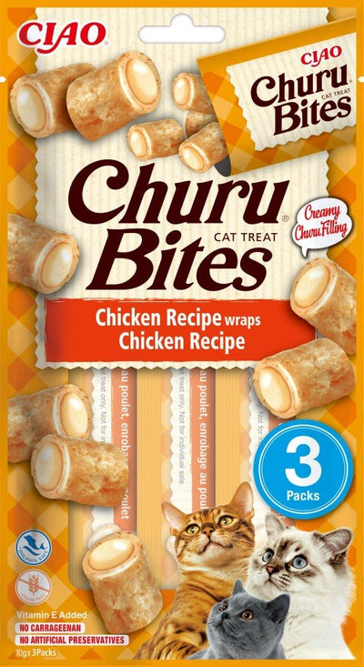 Inaba Rubber Gatos Churu Bites Chicken Recipe Wraps 3X10 G — image 1