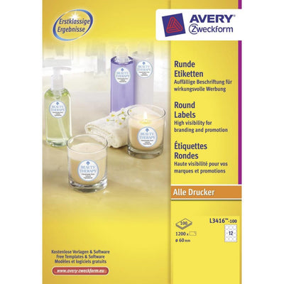 Avery Zweckform Labels L3416-100 White 60,0 X 60,0MM — image 1