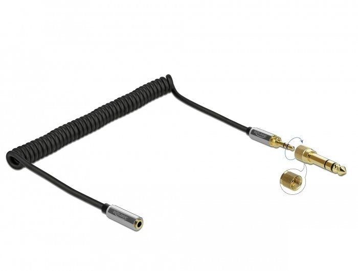 Delock 85832 Cable Enrollado Extensión 3,5MM Connector Male Stereo 3 Pines Male a Connector Female Stereo With