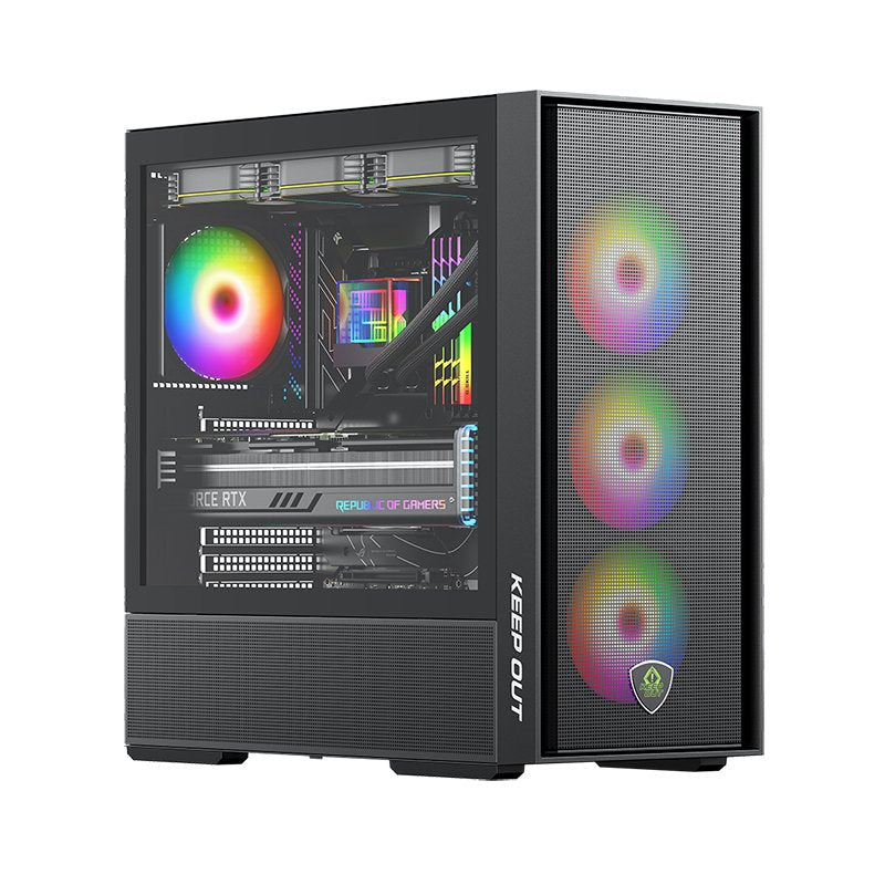 Box Semitorre ATX XC-805 Mesh ARGB Keepout Bahías Int.: 1X3.5'', 1X2.5'' / Usb: 2x USB 3.0 / Audio: In/Out