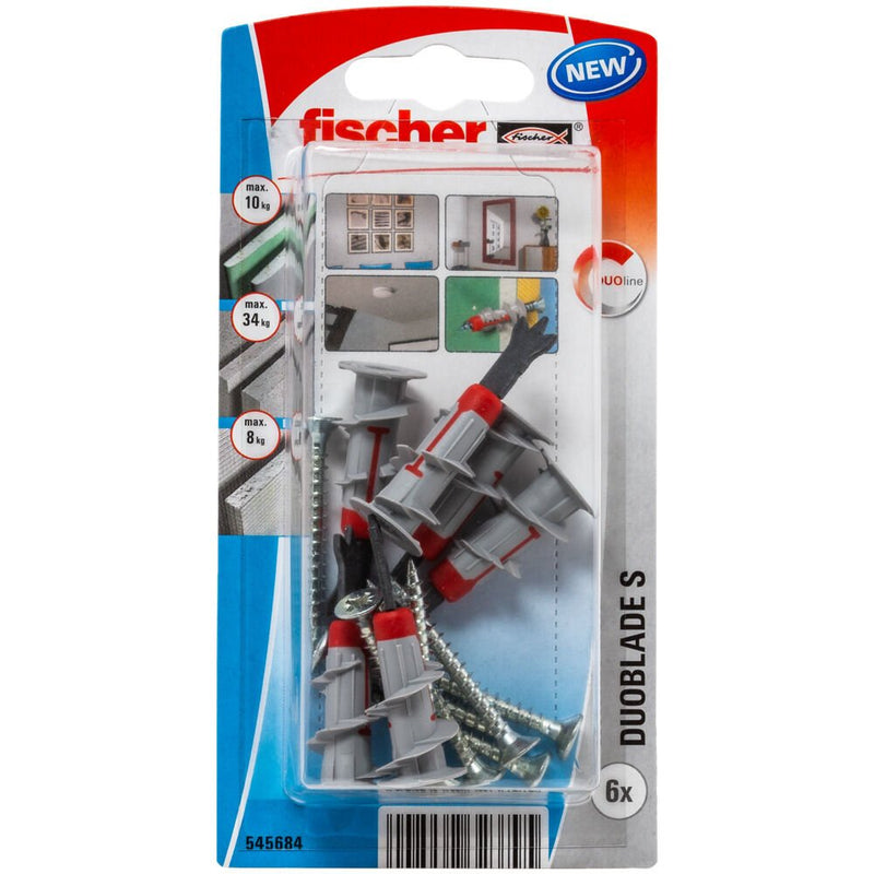 Fischer Blíster 6 Unid. Taco Duoblade S + Tornillo 545684