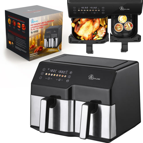 Extralink Home Air Fryer SJ-1000 10L Eu, Fryer Air (6L + 4L) 2500W — image 1
