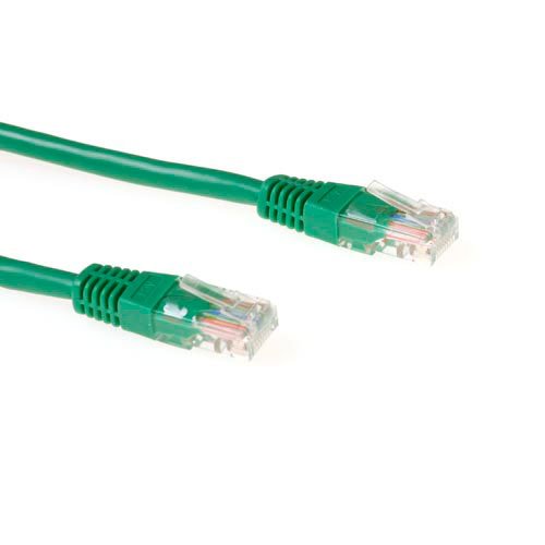 Green 15 Meter U UTP CAT.5E Patch Cable With RJ45 Connectors