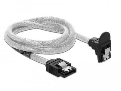 Delock SATA 6GB S Cable Recto a Abajo Angulado 70CM Transparent — image 1