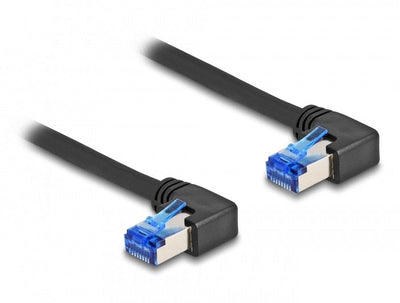 Delock 80215 Network Cable RJ45 CAT.6A S/FTP Acodado a Derecha 2M Black — image 1