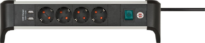 Brennenstuhl Alu-office-line Power Strip 4 Sockets 1,8M H05VV-F 3G1,5