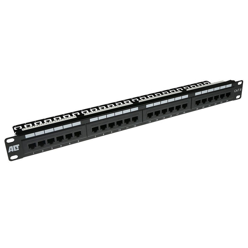Patchpanel CAT.6 Unshielded 24 Ports With Cablemanagement Bar