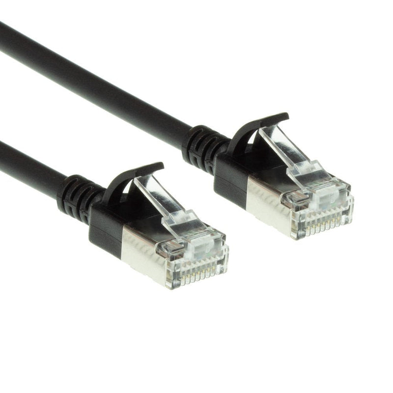 Black 7 Meter Lszh U FTP CAT.6A Datacenter Slimline Patch Cable Snagless With RJ45 Connectors