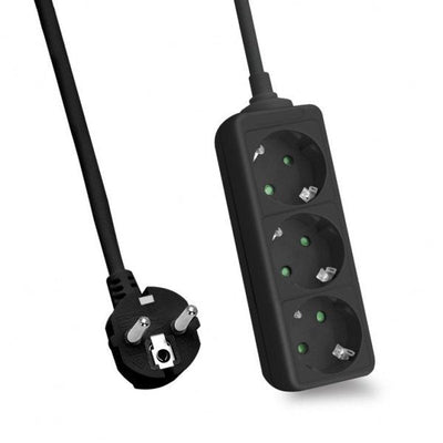 Helos Power Strip Classic, 3 Sockets Black 1,5M, Without Switch — image 1