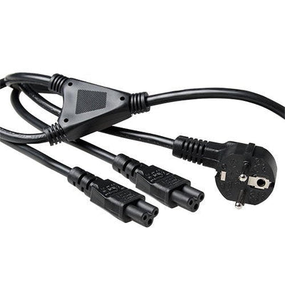 Powercord Split Cable Mains Connector CEE7 7 Male (angled) - 2 X C5 1.80M — image 1