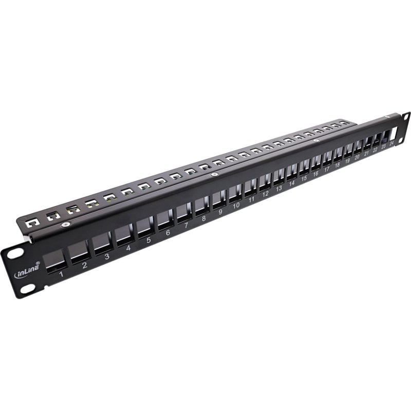 Inline Patch Panel Blank 19 24 Ports 1U Black