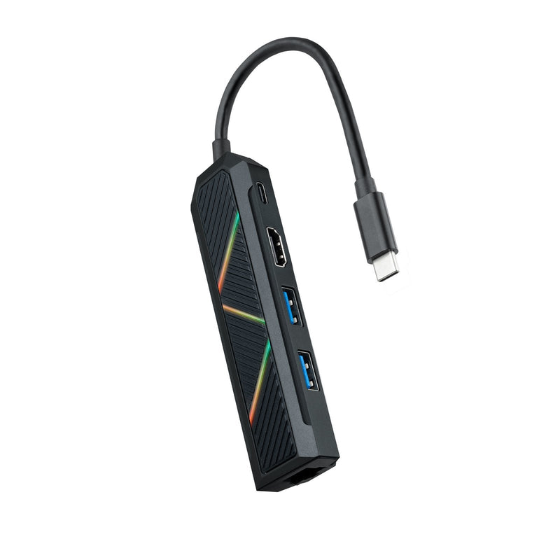 Nanocable 5 1 Hub USB-C 3.0 With 2x USB-A 3.0, 1x USB-C Pd, 1x Hdmi, 1x RJ45 - Housing Aluminium - Cable 0.15M