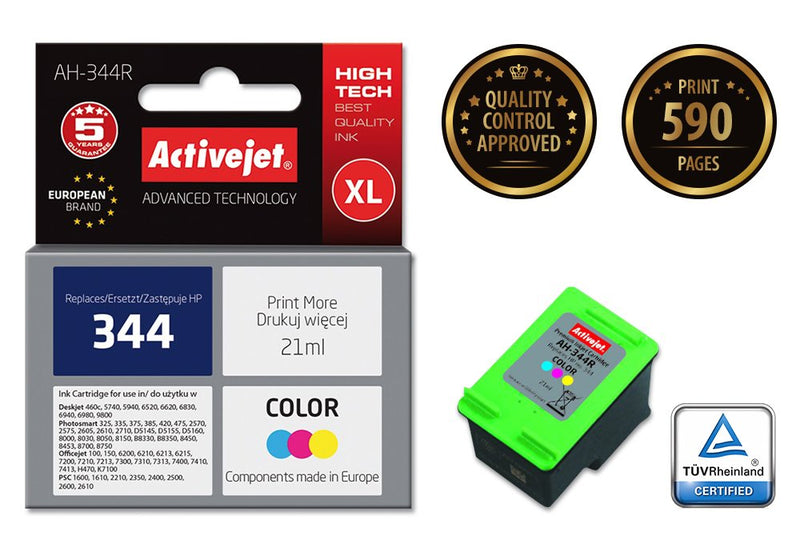 Activejet Ink Ah-344R (reemplazo HP 344 C9363EE - Premium - 21ML - Colour