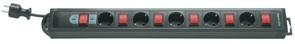 Rev Power Strip 5 Sockets W. Individual S., 3,7M Black 250V