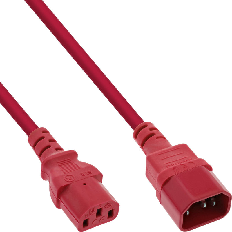 Inline® Cold Device Extension, C13 / C14, Red 0.3M