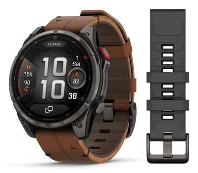 Garmin Watch Smartwatch Fenix 8 Pro LTE 47MM Zafiro Amoled Strap Leather - Titanio Black — image 1
