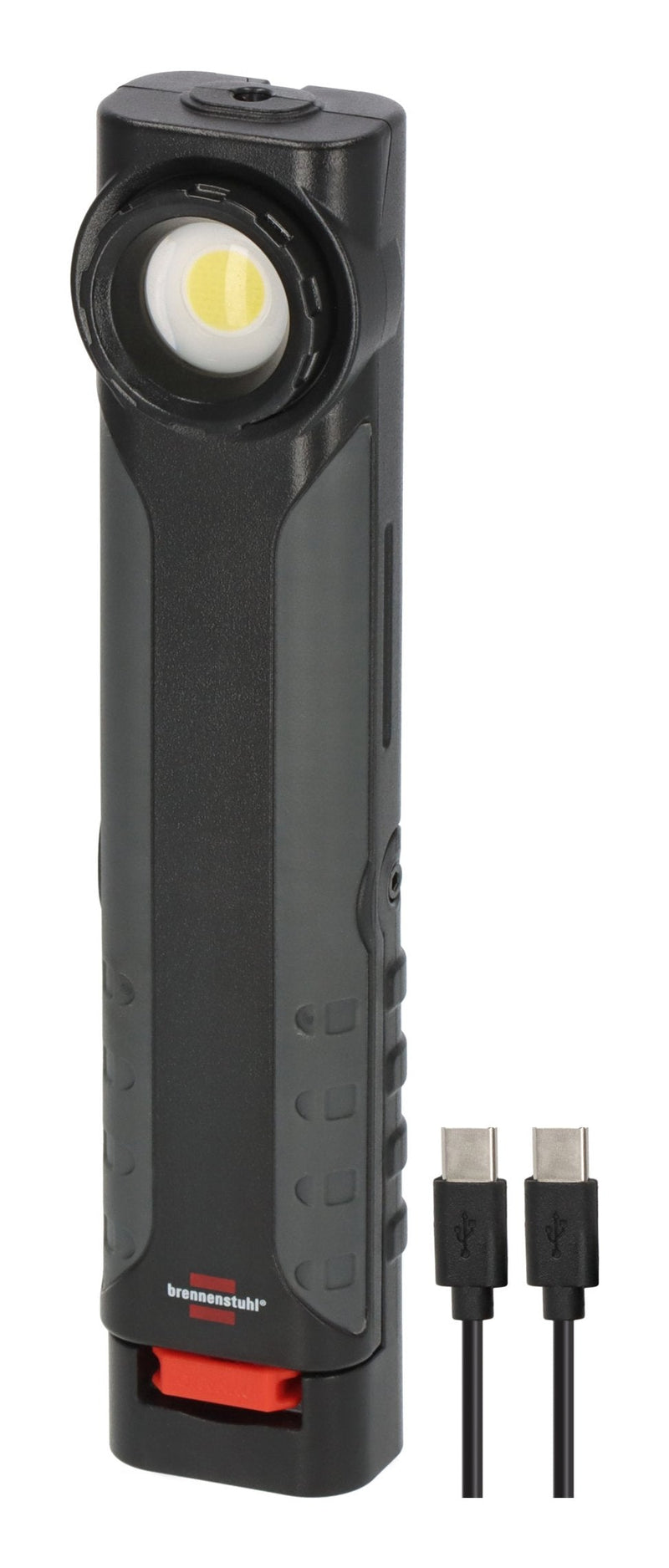 Brennenstuhl Linterna LED Rechargeable Hl 600 Ad/Lamp Trabajo Dynamo With USB Cable C (600 + 180LM, IP54, IK08