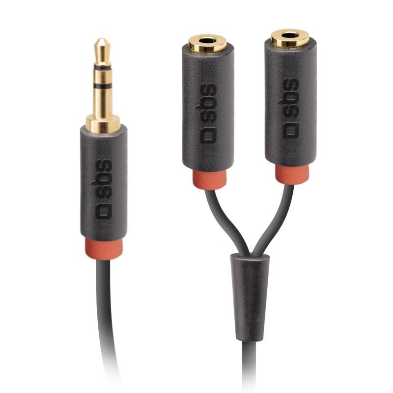 Sbs Tecablesplitter Cable Audio 0,2M 3,5MM 2 X 3.5MM Black