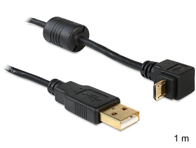 Delock 83148 USB Cable 2.0 USB a Micro-usb B 1M Black — image 1