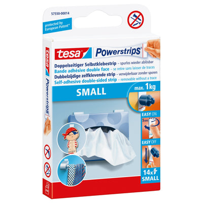 Tesa Powerstrips Small, Adhesive White 14 Pieces — image 1