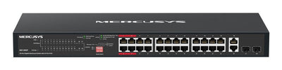 Mercusys Switch PoE + No Gestionable MS128GP 28P 28x RJ45 1GB 24XPOE + 2XSFP GB 295W 250M — image 1