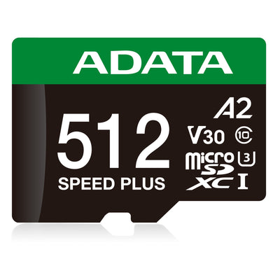 ADATA Speed Plus Microsdxc 512GB Uhs-i U3, Clase 10, V30, A2 UD512GUI3V30A2SP-RA1 — image 1
