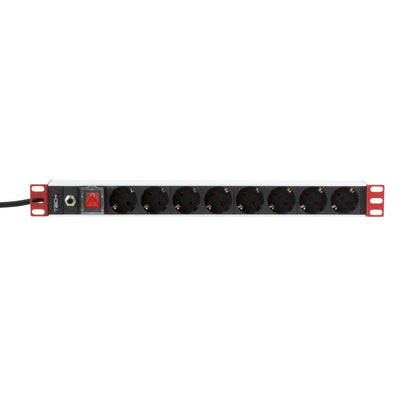 Techly 106893 Power Strip Pdu Rack 19 1U, 8X Schuko, 250V/16A Cable 3M — image 1