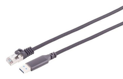 S-impuls USB-A LAN Cable Adapter 1G, RJ45, Alu, Black 5M — image 1