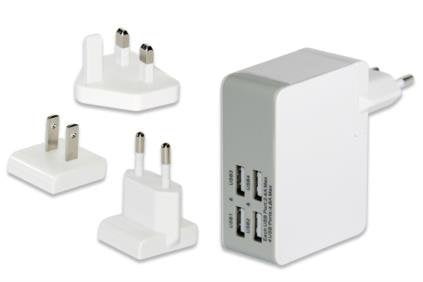 Adapter USB a Power 4x USB White Ednet