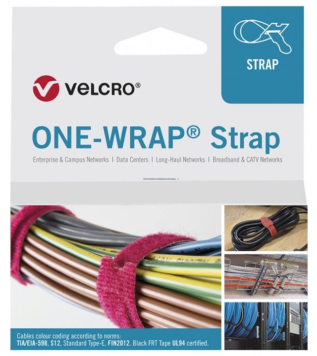 Velcro One Wrap Strap 20MM X 230MM, 25 Stck, White