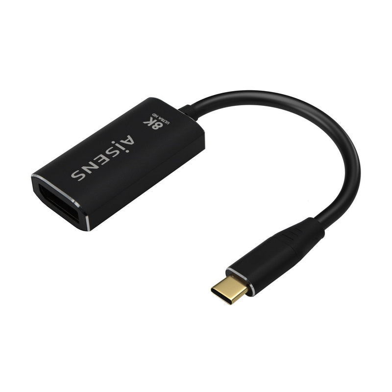 Aisens Converter Aluminium USB-C a DisplayPort 8K@60HZ - USB-C/M-dp/H - 15CM - Black