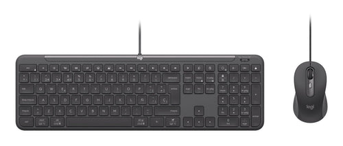 Logitech Keyboard English + Mouse MK620 Home / Office USB QWERTY Internacional Ee.uu. Graphite — image 1