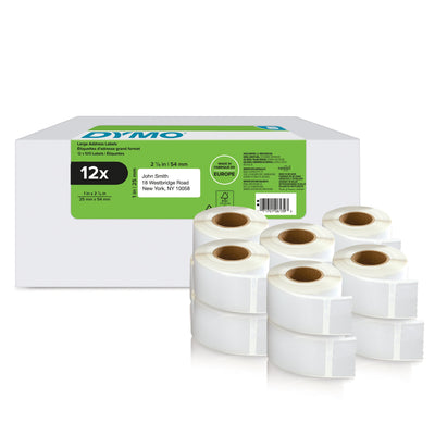 Dymo Labels Lw 25X54MM 12ROLLOS 500UDS R — image 1