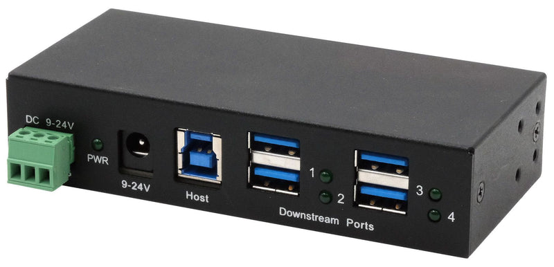 USB 3.2 Hub 4-PORT GEN1 Inkl.usb-kab Inkl.usb-cable Din-rail-wandmontage