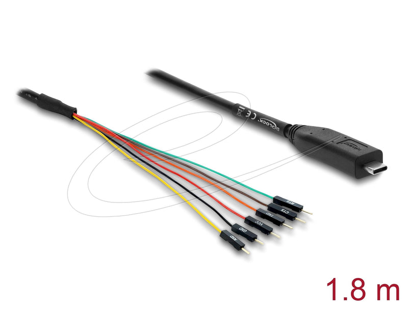 Convertidor USB 2.0 Type-c™ a Uart Ttl (3,3V) Schnittstelle With 6 X Connector Male Poste Tx Rx Cts Rts And 5V