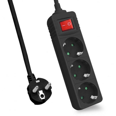 Helos Power Strip Classic, 3 Sockets Black 5,0M, With Switch — image 1