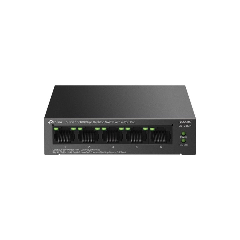 TP-Link Switch No Gestionable LS105LP Litewave 5P 10/100 4P PoE + Desktop Housing Metal No Rack
