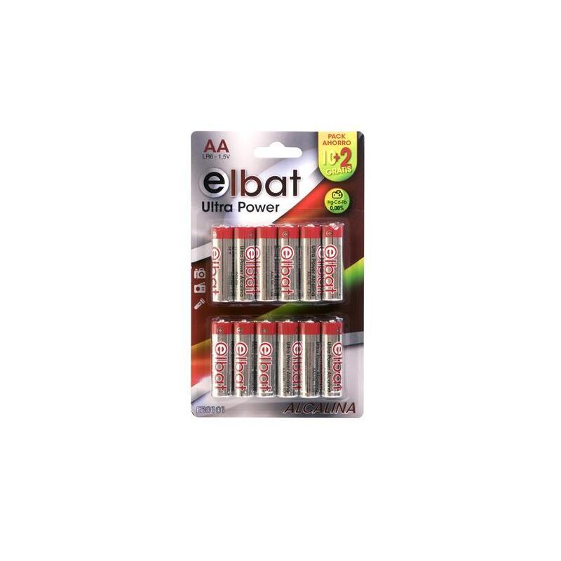 Elbat Pack 12 Batteries Alcalinas LR6/Aa