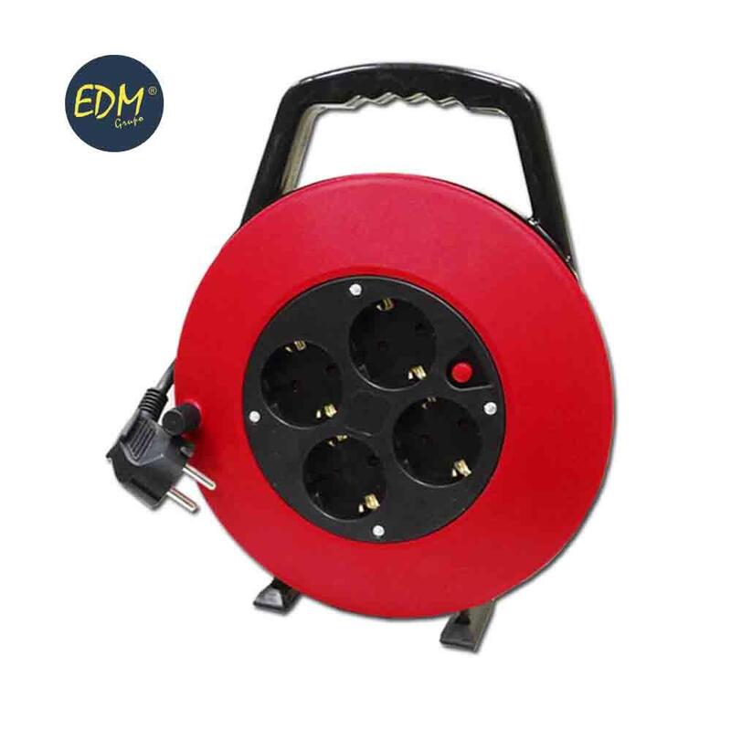 EDM Enrollacables Home 10M 3X1MM 4 Sockets T/Tl