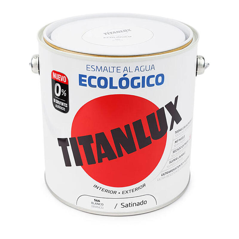 Esmalte Ecológico Water Satinado White 2,5L Titanlux 01T056625