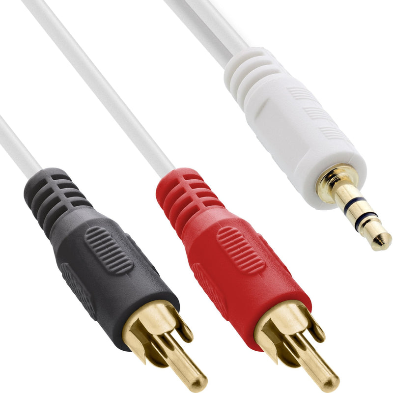 Inline Cable 2X Rca Male a 3.5MM Male Oro White 10M
