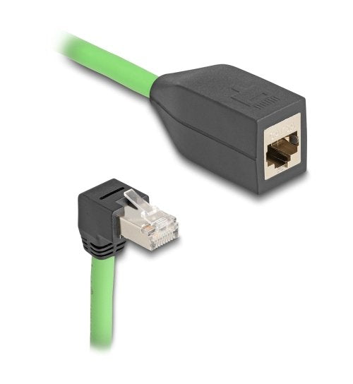 Delock RJ45 Network Cable Alargador CAT.6A Connector Male Abajo Angulado a Connector Female Sf UTP Schleppkett