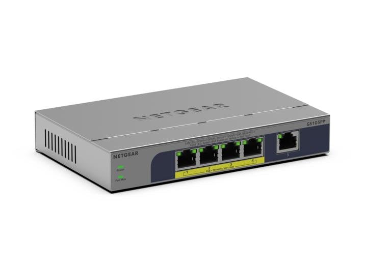 NETGEAR GS105PP No Administrado Gigabit Ethernet (10/100/1000) Energía Sobre Ethernet (PoE) Assembly Wall/Desk